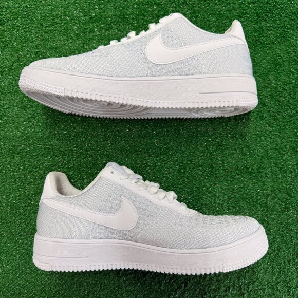 Nike Air Force 1 Flyknit 2 White Pure Platinum Mens AV3042-100 VNDS Sz 8.5 main image 4